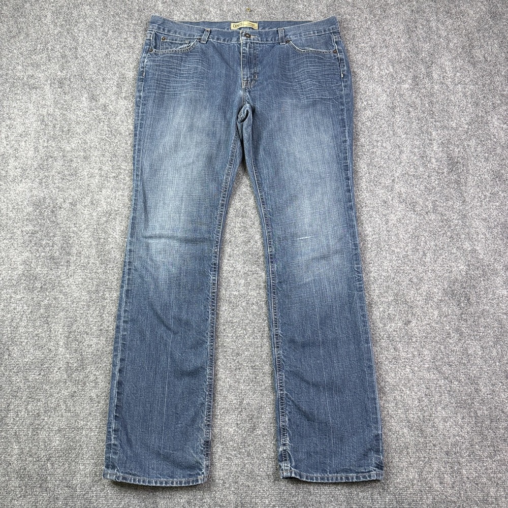 Old Navy Low Rise Straight Jeans Womens 14 Long Blue Stretch Vintage Y2K